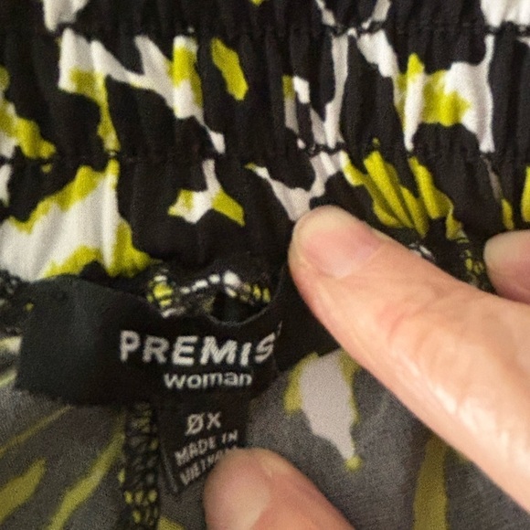 Premise palazzo wide leg‎ pants tiger stripe black white green size XL - Picture 4 of 4